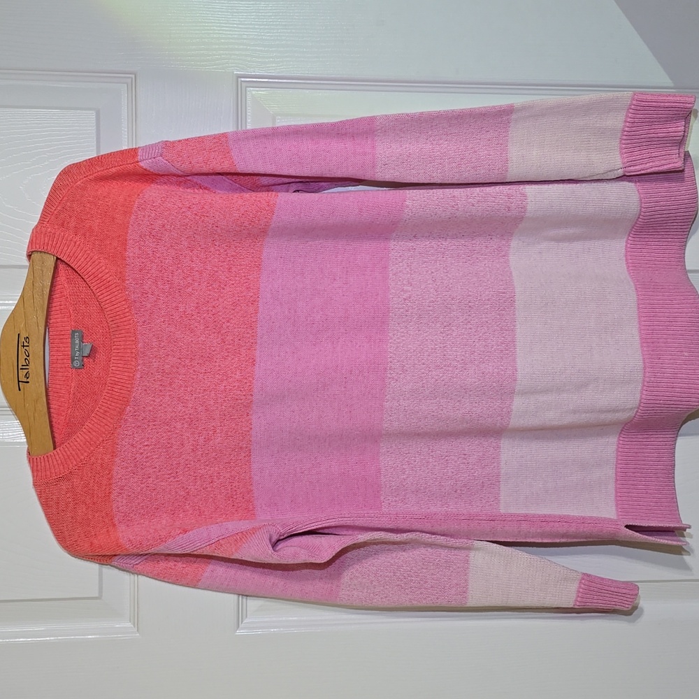 T By Talbots Women's Colorblock Sweater in Pink Hues